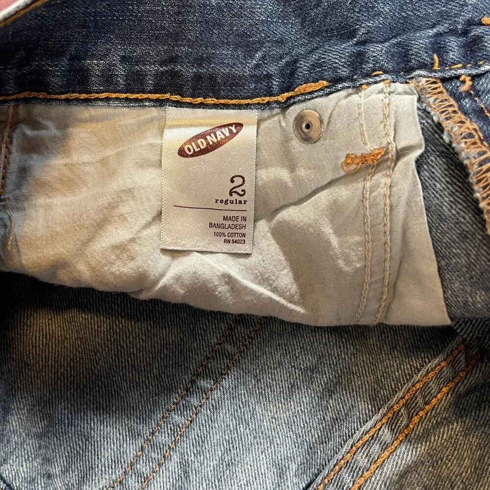 Old Navy Straight Leg Faded Blue Jeans - Size 2